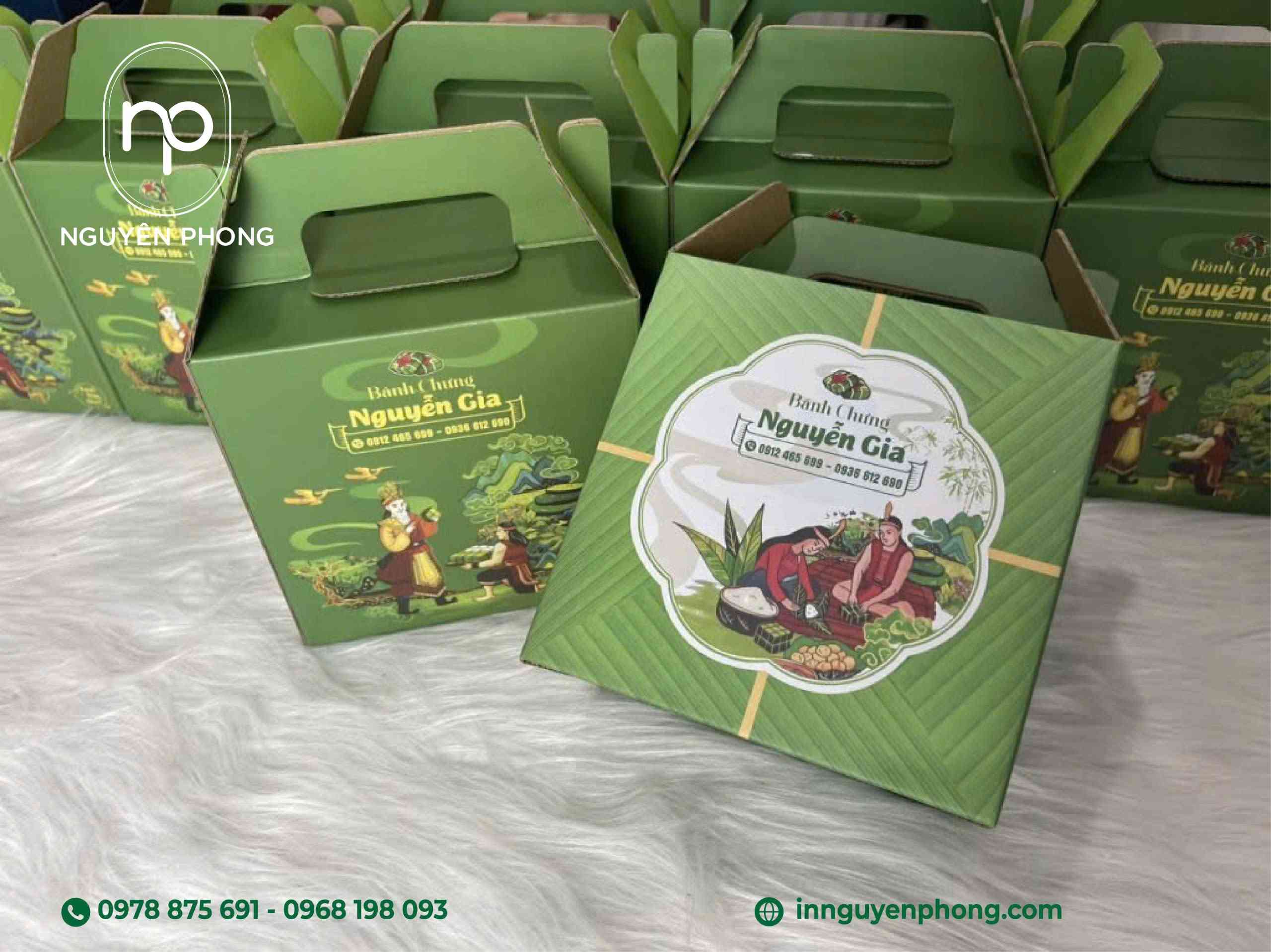 Hộp bánh chưng cao cấp bảo quản tốt hương vị truyền thống